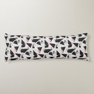 Modern Abstract Dots and Pink Flowers Body Cushion