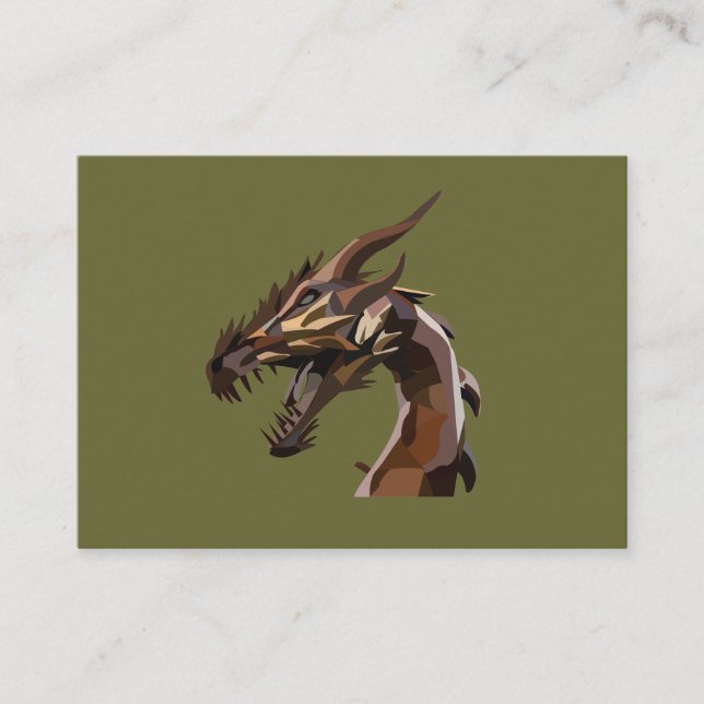 Modern Abstract Dragon Art Business Card (Front)