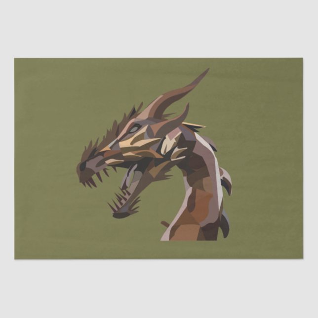 Modern Abstract Dragon Art Tissue Paper (Front)