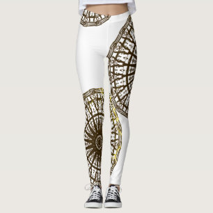 MODERN abstract draw in-black-white-gold Leggings