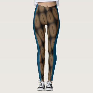 MODERN abstract draw in- blue black brown Legging