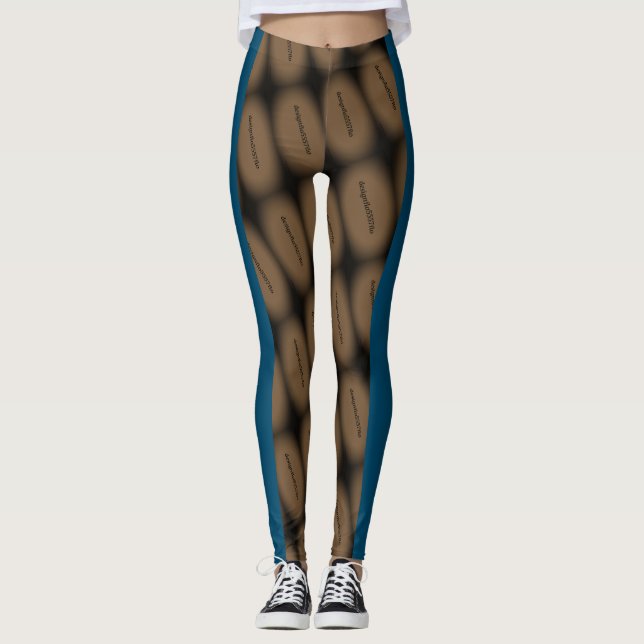 MODERN abstract draw in-  blue black brown Legging (Front)