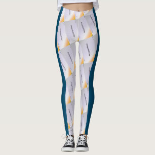 MODERN abstract draw in- blue black orange grey Leggings