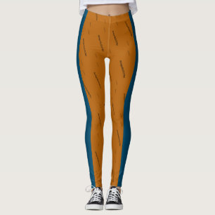 MODERN abstract draw in- blue black orange Leggings