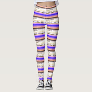 MODERN abstract draw in-blue-light-brown Leggings