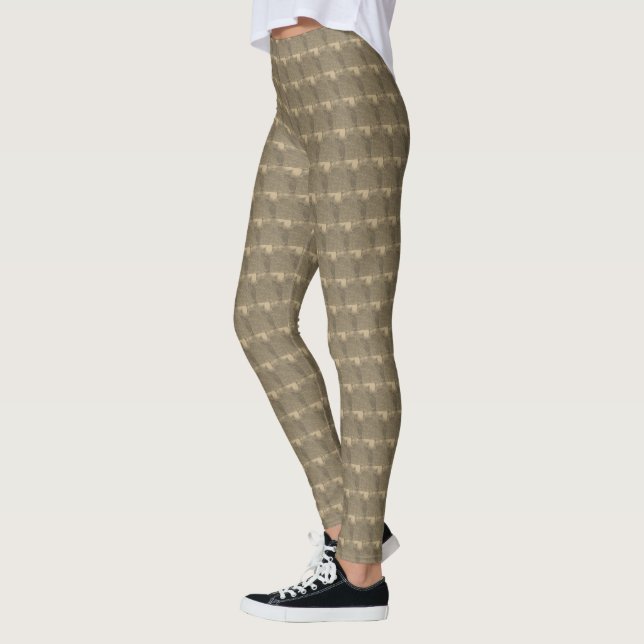 MODERN abstract draw in-light-brown-black - Leggings (Left)