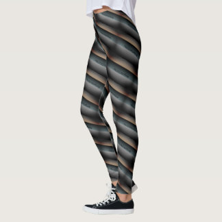 MODERN abstract draw in-light- grey black brown Leggings
