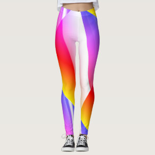 MODERN abstract draw in-pink-yellow-blue-red Leggings