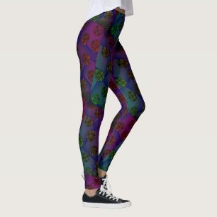 MODERN abstract draw in-red-deep blue-green Leggings