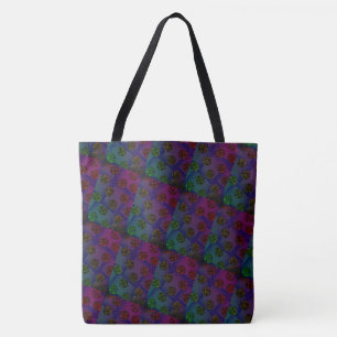 MODERN abstract draw in-red-deep blue-green Tote Bag