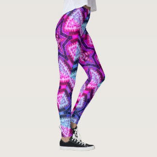 MODERN abstract draw in-red-deep blue-pink Leggings