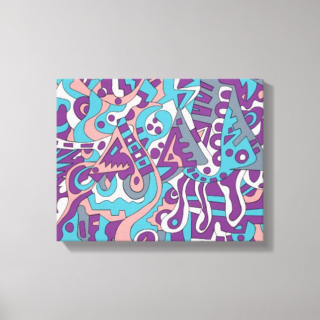Modern abstract drawing canvas print (Front)