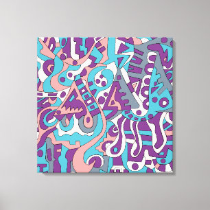 Modern abstract drawing canvas print
