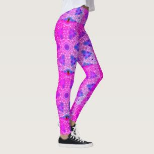 MODERN abstract drawing in-pink-blue-mosaic Leggings