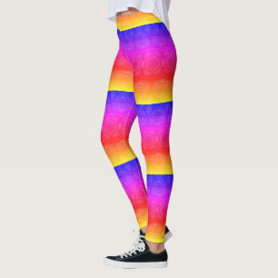 MODERN abstract drawing in-yellow-red-blue-mosaic Leggings