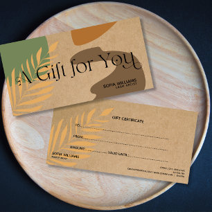 Modern Abstract Earth Tones Certificate Gift Card