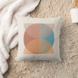 Modern Abstract Earthy Tones Geometric Watercolor Cushion