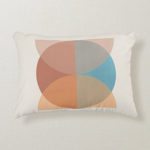 Modern Abstract Earthy Tones Geometric Watercolor  Decorative Cushion