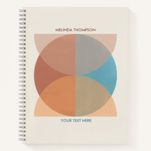 Modern Abstract Earthy Tones Geometric Watercolor Notebook