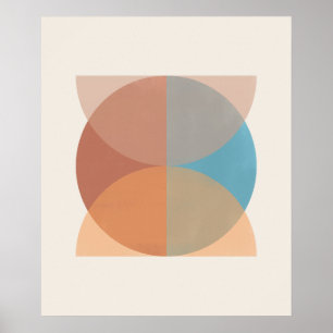Modern Abstract Earthy Tones Geometric Watercolor Poster