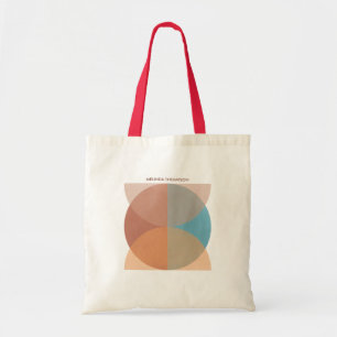 Modern Abstract Earthy Tones Geometric Watercolor Tote Bag