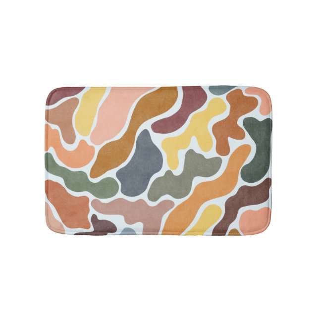 Modern abstract, earthy tones illustration. bath mat (Front)