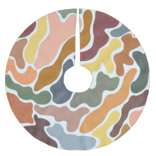 Modern abstract, earthy tones illustration. brushed polyester tree skirt