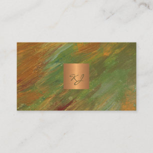 Modern abstract elegant gold monogrammed business card