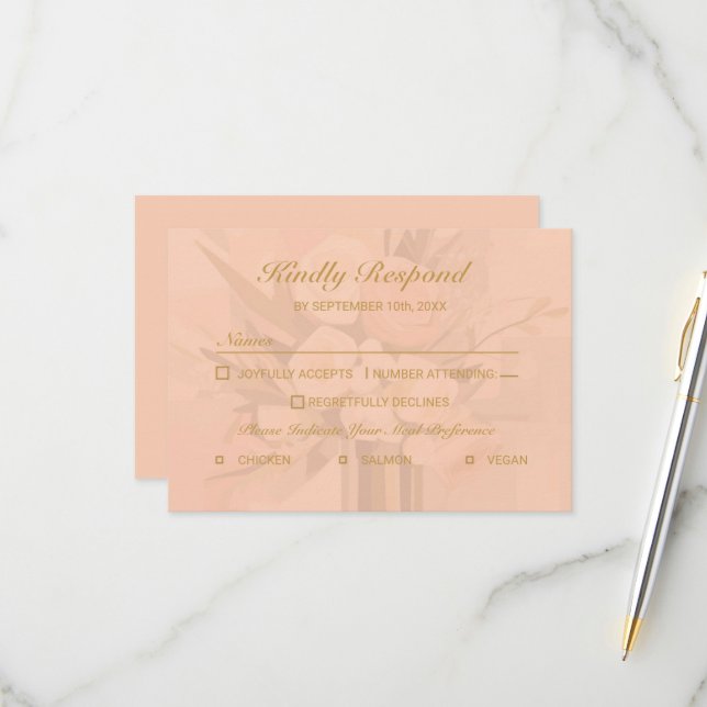Modern Abstract Elegant RSVP Card (Front/Back In Situ)