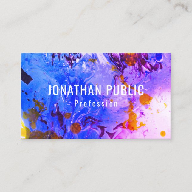 Modern Abstract Elegant Template Blue Purple Business Card (Front)