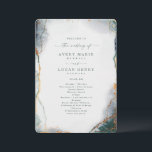 Modern Abstract Eucalyptus Green Wedding Ceremony Programme<br><div class="desc">Modern Abstract Ethereal Watercolor Eucalyptus Green Wedding Programs. This modern design is beautify hand-painted with rich colours that are perfect for Summer or fall. Shown in the Eucalyptus Wedding Colour Palette colorway of: Eucalyptus Green, Pine Dark Green, 24k Gold, Enchanted Dark Navy Blue, and Misty Mint Green. With faux Gold...</div>