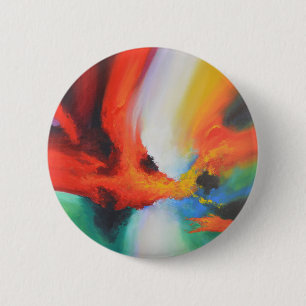 Modern Abstract Expressionism Acrlylic Painting 6 Cm Round Badge
