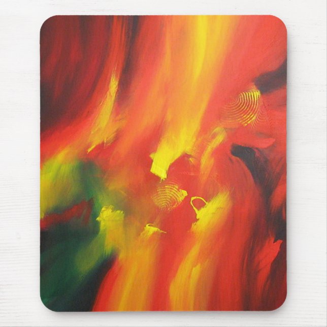 Modern Abstract Expressionism Painting Red Yellow Mouse Mat (Front)