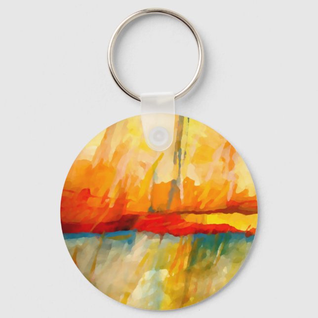 Modern Abstract Expressionist Painting Key Ring (Front)
