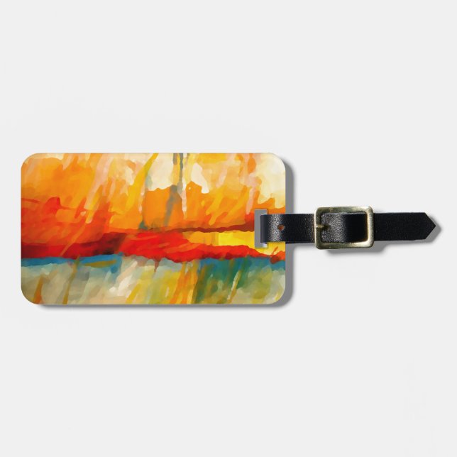 Modern Abstract Expressionist Painting Luggage Tag (Front Horizontal)