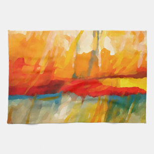 Modern Abstract Expressionist Painting Tea Towel