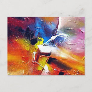 Modern Abstract Expressionist Painting Template Postcard