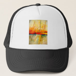 Modern Abstract Expressionist Painting Trucker Hat