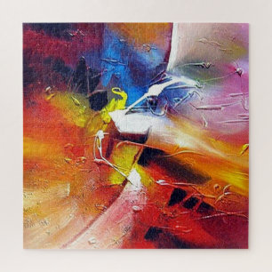 Modern Abstract Expressionist Style Painting Colou Jigsaw Puzzle