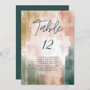 Modern Abstract Fall Wedding Seat Number