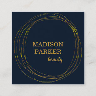 Modern Abstract Faux Gold Square Business Card