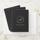 Modern Abstract Faux Rose Gold Monogram Logo