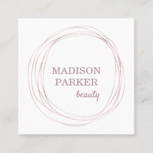 Modern Abstract Faux Rose Gold Square Business Card
