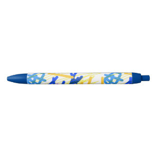 Modern Abstract Festive Paint Splash  Blue Ink Pen
