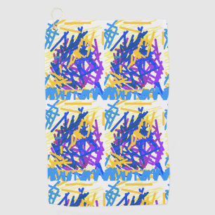 Modern Abstract Festive Paint Splash Golf Towel