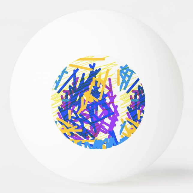 Modern Abstract Festive Paint Splash Ping Pong Ball (Front)