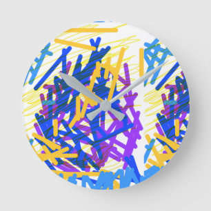 Modern Abstract Festive Paint Splash  Round Clock