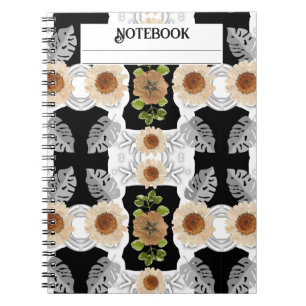 Modern abstract floral art notebook