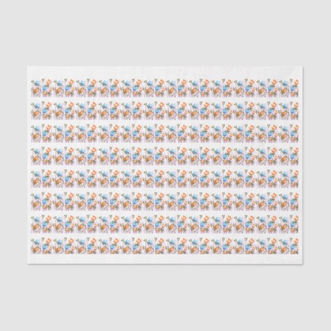 Modern abstract floral botanical tissue paper (Front)