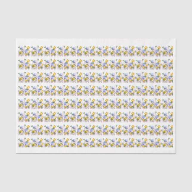 Modern abstract floral botanical tissue paper (Front)